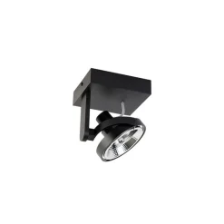 QAZQA Moderne plafondspot zwart draai- en kantelbaar GU10 111mm - Master