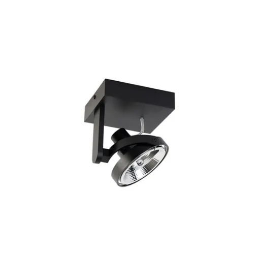 QAZQA Moderne plafondspot zwart draai- en kantelbaar GU10 111mm - Master
