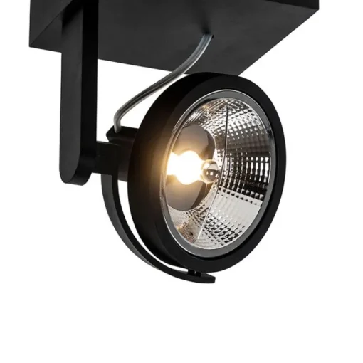 QAZQA Moderne plafondspot zwart draai- en kantelbaar GU10 111mm - Master