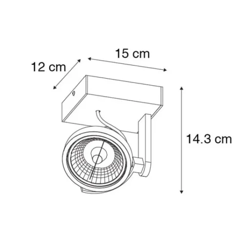 QAZQA Moderne plafondspot zwart draai- en kantelbaar GU10 111mm - Master