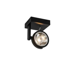 QAZQA Moderne plafondspot zwart draai- en kantelbaar GU10 111mm - Master