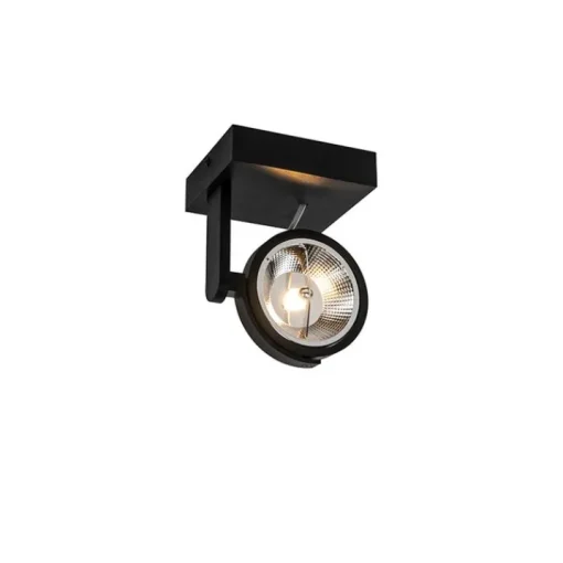 QAZQA Moderne plafondspot zwart draai- en kantelbaar GU10 111mm - Master