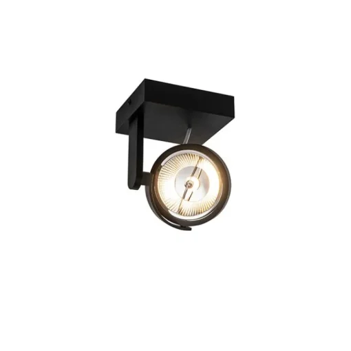 QAZQA Moderne plafondspot zwart draai- en kantelbaar GU10 111mm - Master