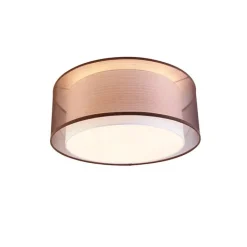 QAZQA Moderne plafonnière bruin met wit 50 cm 3-lichts - Drum Duo