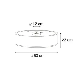 QAZQA Moderne plafonnière bruin met wit 50 cm 3-lichts - Drum Duo