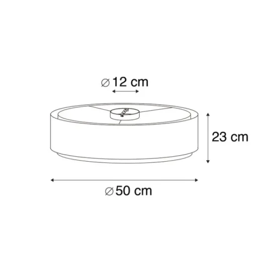 QAZQA Moderne plafonnière bruin met wit 50 cm 3-lichts - Drum Duo