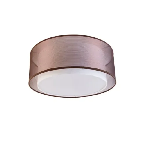 QAZQA Moderne plafonnière bruin met wit 50 cm 3-lichts - Drum Duo