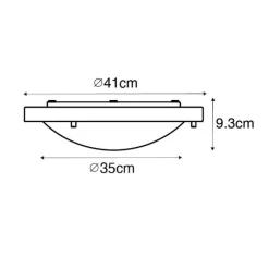 QAZQA Moderne plafonnière wit 41 cm IP44 - Yuma