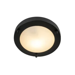 QAZQA Moderne plafonnière zwart 18 cm IP44 - Yuma