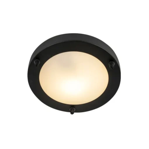 QAZQA Moderne plafonnière zwart 18 cm IP44 - Yuma