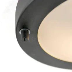 QAZQA Moderne plafonnière zwart 18 cm IP44 - Yuma