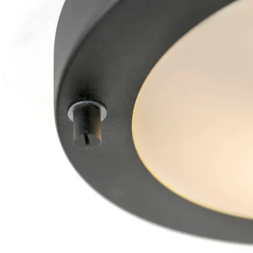 QAZQA Moderne plafonnière zwart 18 cm IP44 - Yuma