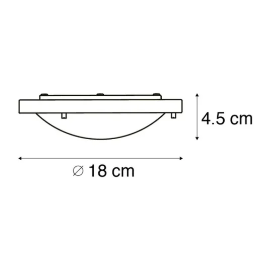 QAZQA Moderne plafonnière zwart 18 cm IP44 - Yuma