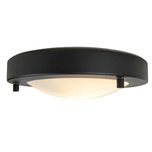 QAZQA Moderne plafonnière zwart 18 cm IP44 - Yuma