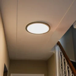 QAZQA Moderne plafonnière zwart 30 cm incl. LED IP44 - Steve