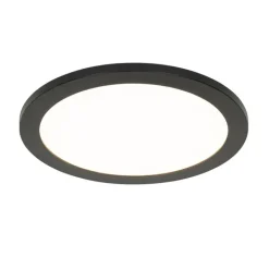QAZQA Moderne plafonnière zwart 30 cm incl. LED IP44 - Steve