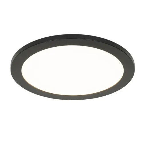 QAZQA Moderne plafonnière zwart 30 cm incl. LED IP44 - Steve
