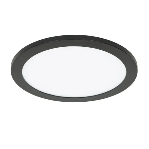 QAZQA Moderne plafonnière zwart 30 cm incl. LED IP44 - Steve