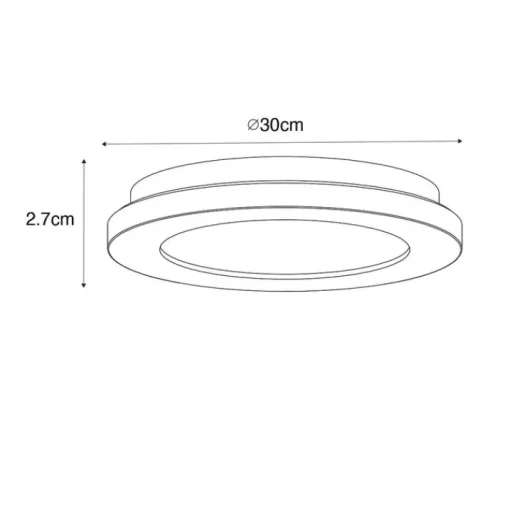 QAZQA Moderne plafonnière zwart 30 cm incl. LED IP44 - Steve