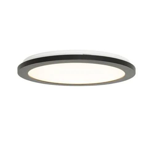 QAZQA Moderne plafonnière zwart 30 cm incl. LED IP44 - Steve