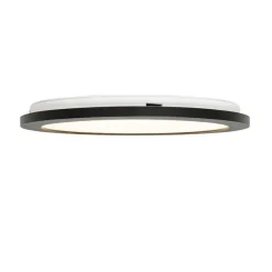 QAZQA Moderne plafonnière zwart 30 cm incl. LED IP44 - Steve