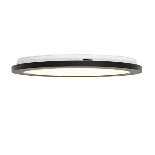 QAZQA Moderne plafonnière zwart 30 cm incl. LED IP44 - Steve