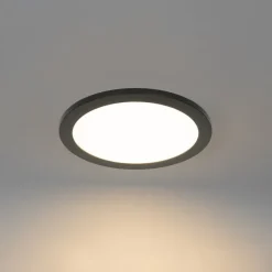 QAZQA Moderne plafonnière zwart 30 cm incl. LED IP44 - Steve