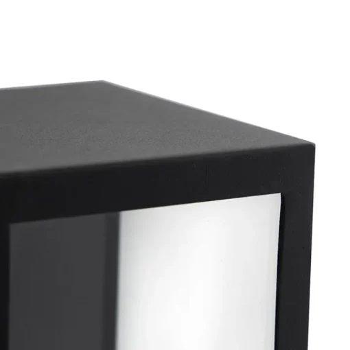 QAZQA Moderne rechthoekige buiten wandlamp zwart met glas - Rotterdam Long