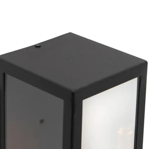 QAZQA Moderne rechthoekige buiten wandlamp zwart met glas - Rotterdam Long