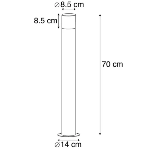 QAZQA Moderne staande buitenlamp zwart 70 cm - Odense