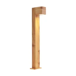 QAZQA Moderne staande buitenlamp aluminium met hout print 65cm IP44 - Baleno