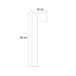 QAZQA Moderne staande buitenlamp aluminium met hout print 65cm IP44 - Baleno