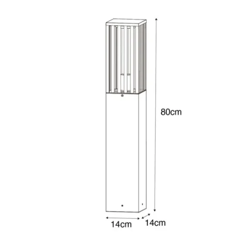 QAZQA Moderne staande buitenlamp zwart 80 cm IP44 - Dijon
