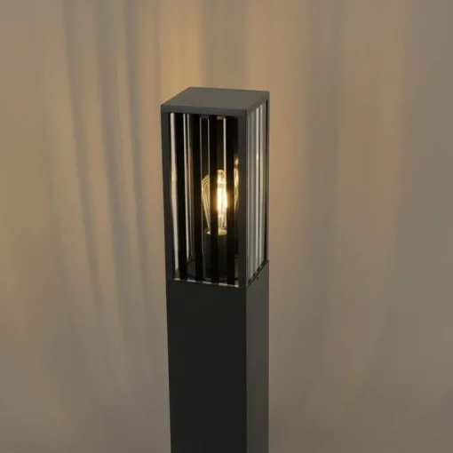 QAZQA Moderne staande buitenlamp zwart 80 cm IP44 - Dijon