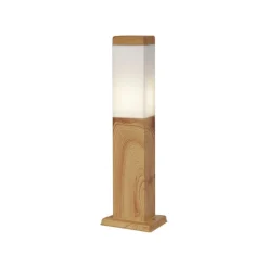 QAZQA Moderne staande buitenlamp staal met hout print 45cm IP44 - Malois