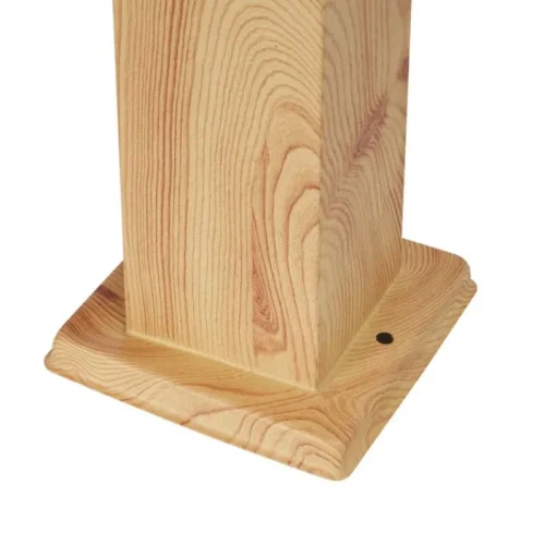 QAZQA Moderne staande buitenlamp staal met hout print 45cm IP44 - Malois