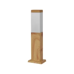QAZQA Moderne staande buitenlamp staal met hout print 45cm IP44 - Malois