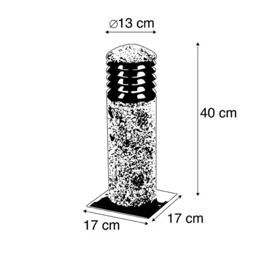 QAZQA Moderne staande buitenlamp graniet 40 cm - Happy
