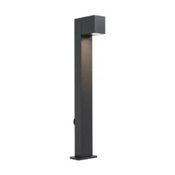 QAZQA Moderne staande buitenlamp zwart 65cm met stopcontact IP44 - Baleno
