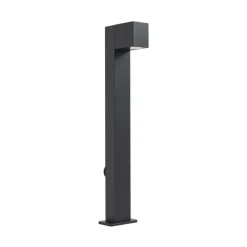 QAZQA Moderne staande buitenlamp zwart 65cm met stopcontact IP44 - Baleno