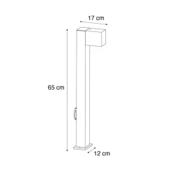 QAZQA Moderne staande buitenlamp zwart 65cm met stopcontact IP44 - Baleno
