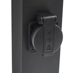 QAZQA Moderne staande buitenlamp zwart 65cm met stopcontact IP44 - Baleno