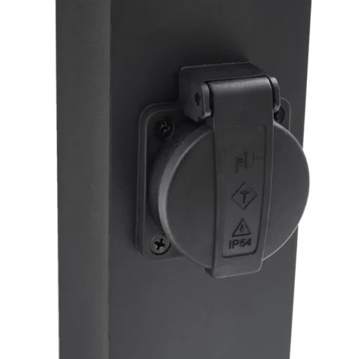 QAZQA Moderne staande buitenlamp zwart 65cm met stopcontact IP44 - Baleno