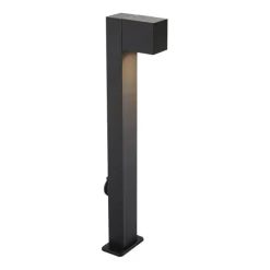 QAZQA Moderne staande buitenlamp zwart 65cm met stopcontact IP44 - Baleno