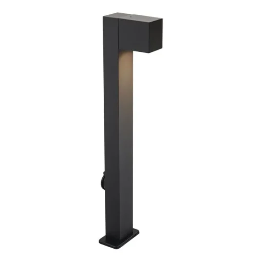 QAZQA Moderne staande buitenlamp zwart 65cm met stopcontact IP44 - Baleno