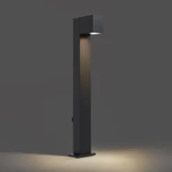 QAZQA Moderne staande buitenlamp zwart 65cm met stopcontact IP44 - Baleno