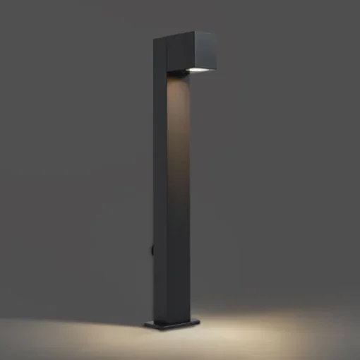 QAZQA Moderne staande buitenlamp zwart 65cm met stopcontact IP44 - Baleno