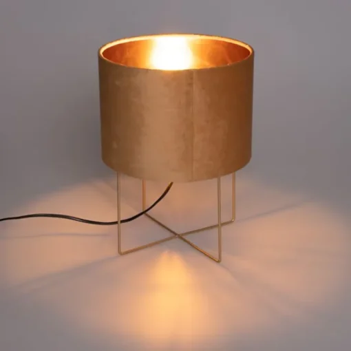 Honsel Moderne tafellamp geel met goud - Rosalina
