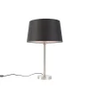QAZQA Moderne tafellamp staal met zwarte kap 35 cm - Simplo