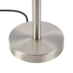 QAZQA Moderne tafellamp staal met witte kap 32 cm - Simplo